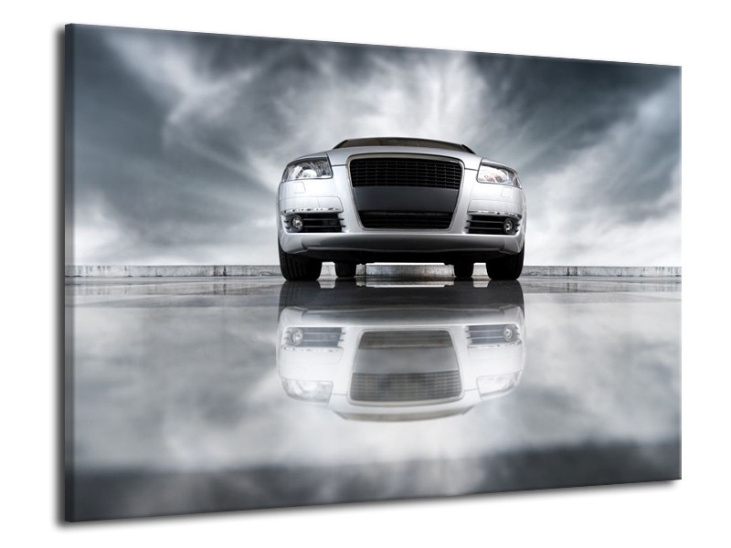 Glas schilderij Audi | Wit, Grijs, Zwart | 70x50cm 1Luik