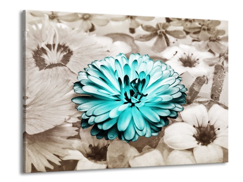 Canvas schilderij Gerbera | Sepia, Groen | 100x70cm 1Luik