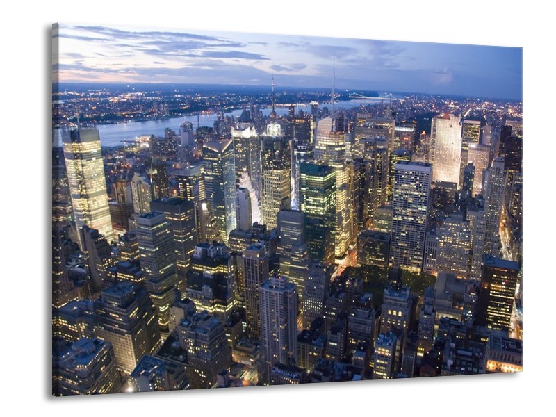 Glas schilderij Steden | Grijs, Blauw, Wit | 100x70cm 1Luik