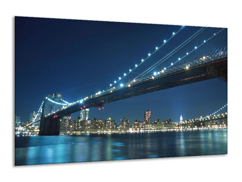Canvas schilderij Brug | Grijs, Blauw, Wit | 120x70cm 1Luik