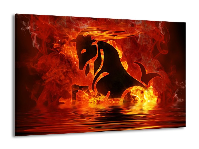 Canvas schilderij Abstract | Oranje, Bruin, Zwart | 140x90cm 1Luik