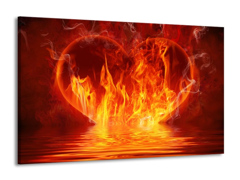 Canvas schilderij Abstract | Oranje, Bruin, Zwart | 140x90cm 1Luik