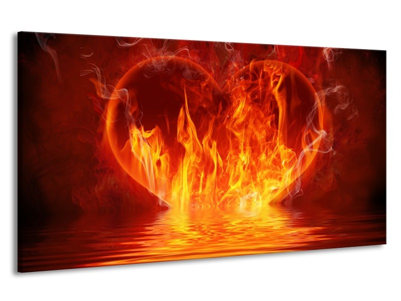 Canvas schilderij Abstract | Oranje, Bruin, Zwart | 190x100cm 1Luik