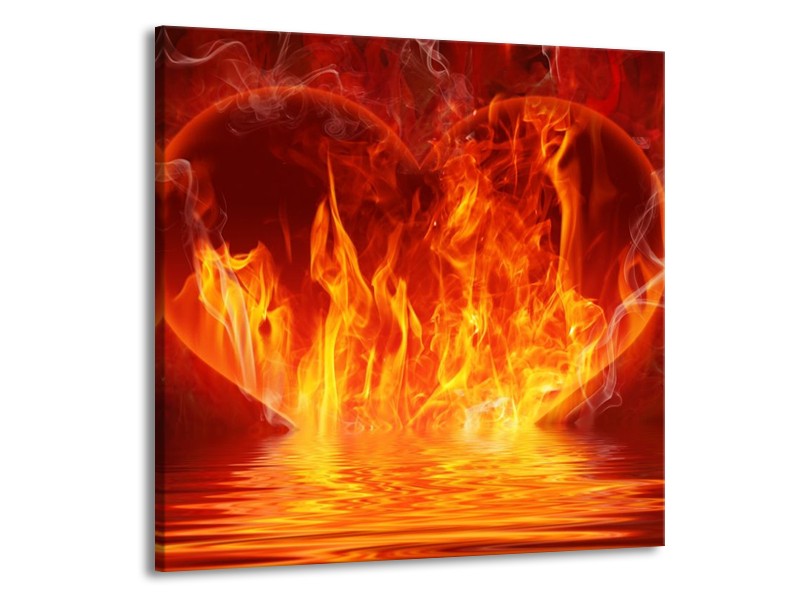 Canvas schilderij Abstract | Oranje, Bruin, Zwart | 70x70cm 1Luik