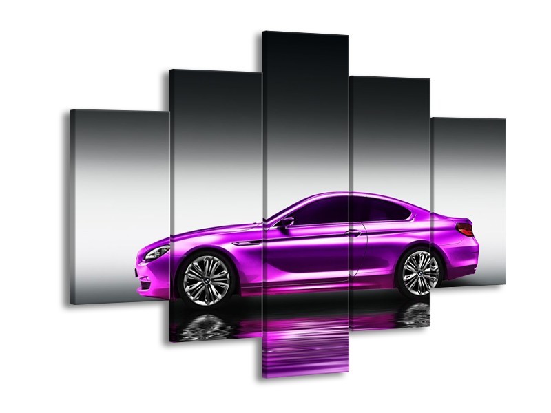 Glas schilderij Auto | Grijs, Paars | 150x105cm 5Luik