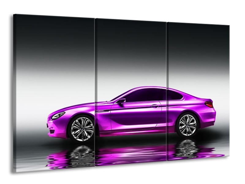 Glas schilderij Auto | Grijs, Paars | 165x100cm 3Luik