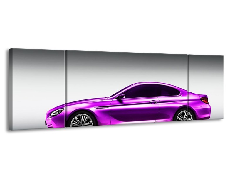Glas schilderij Auto | Grijs, Paars | 170x50cm 3Luik
