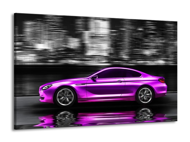 Glas schilderij Auto | Paars, Zwart, Grijs | 140x90cm 1Luik