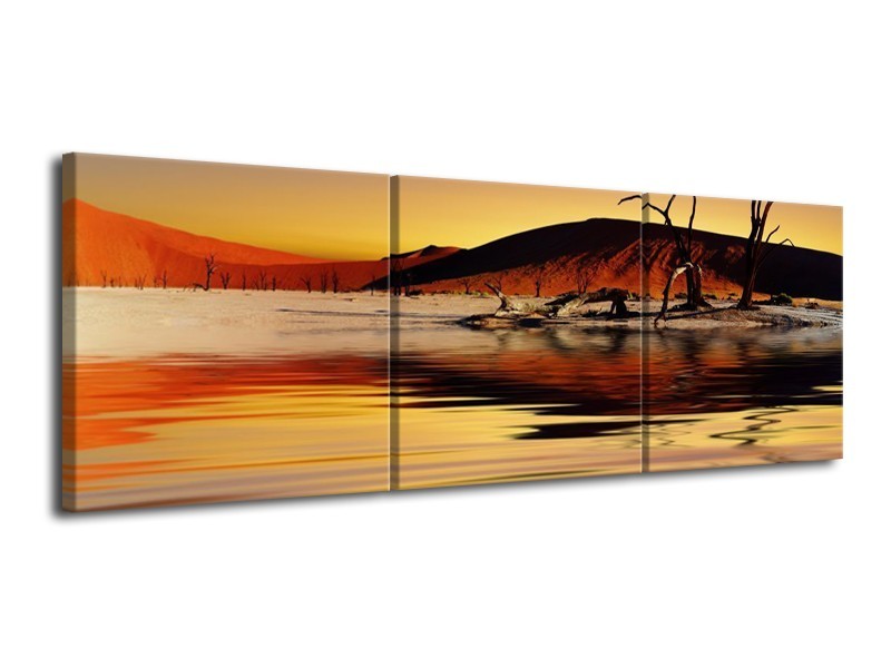 Glas schilderij Natuur | Bruin, Geel, Grijs | 120x40cm 3Luik