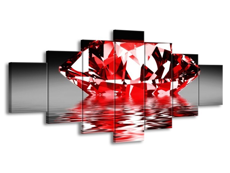 Glas schilderij Steen | Rood, Wit, Zwart | 210x100cm 7Luik