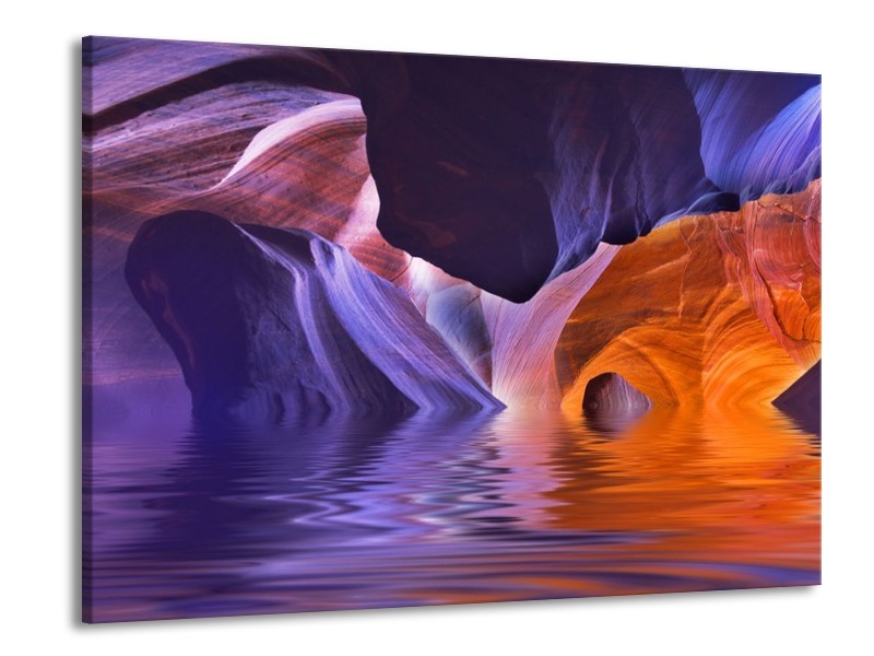 Canvas schilderij Natuur | Blauw, Geel, Paars | 100x70cm 1Luik