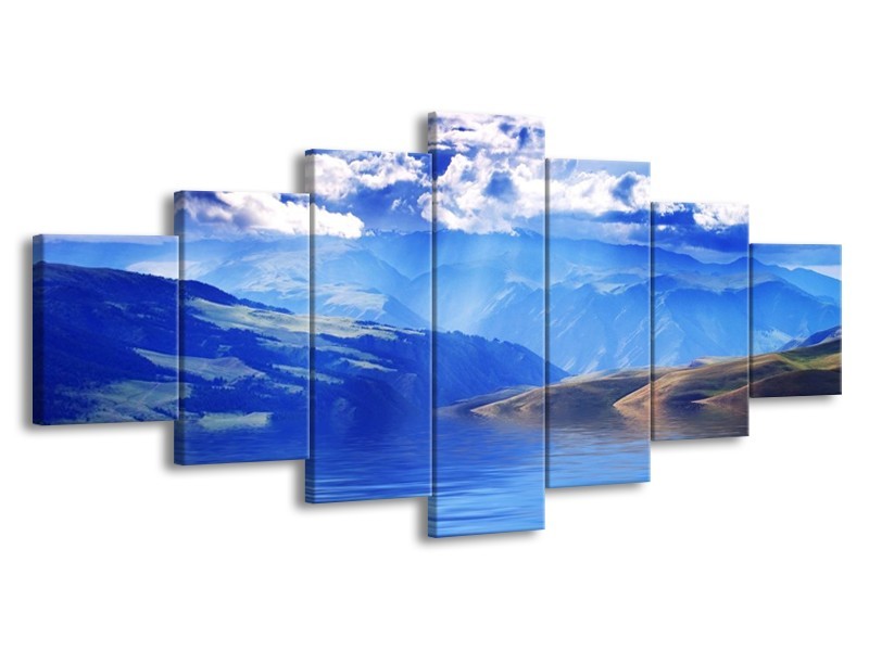 Glas schilderij Bergen | Blauw, Wit, Grijs | 210x100cm 7Luik