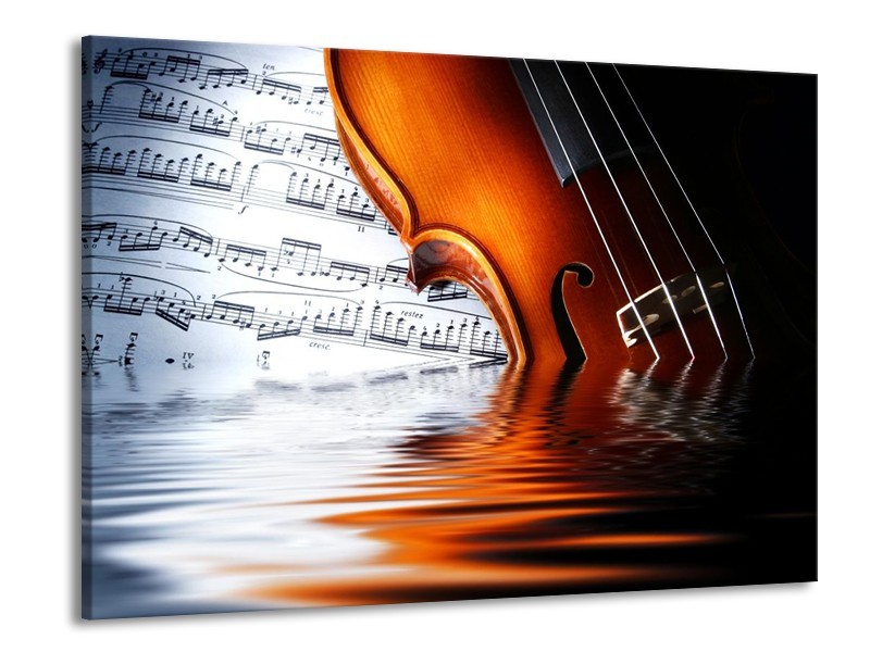 Glas schilderij Instrument | Wit, Bruin, Zwart | 100x70cm 1Luik