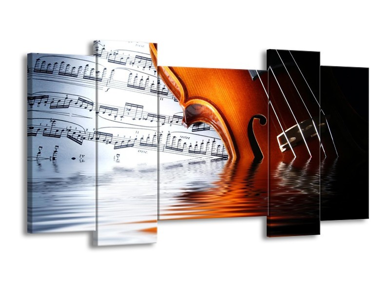 Glas schilderij Instrument | Wit, Bruin, Zwart | 120x65cm 5Luik
