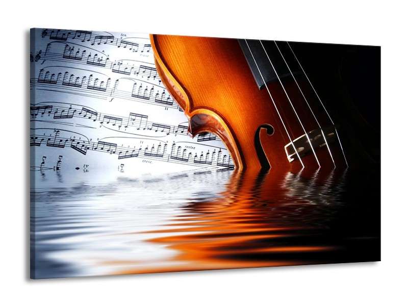 Glas schilderij Instrument | Wit, Bruin, Zwart | 140x90cm 1Luik