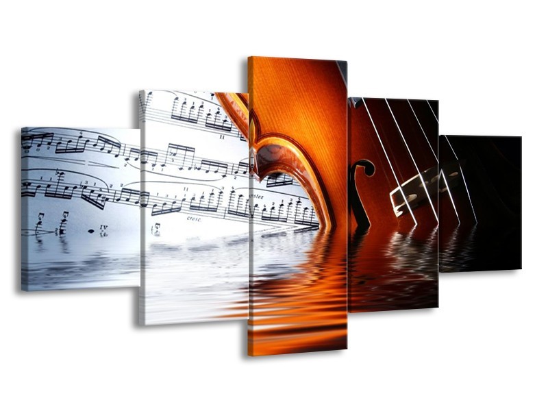 Glas schilderij Instrument | Wit, Bruin, Zwart | 150x80cm 5Luik