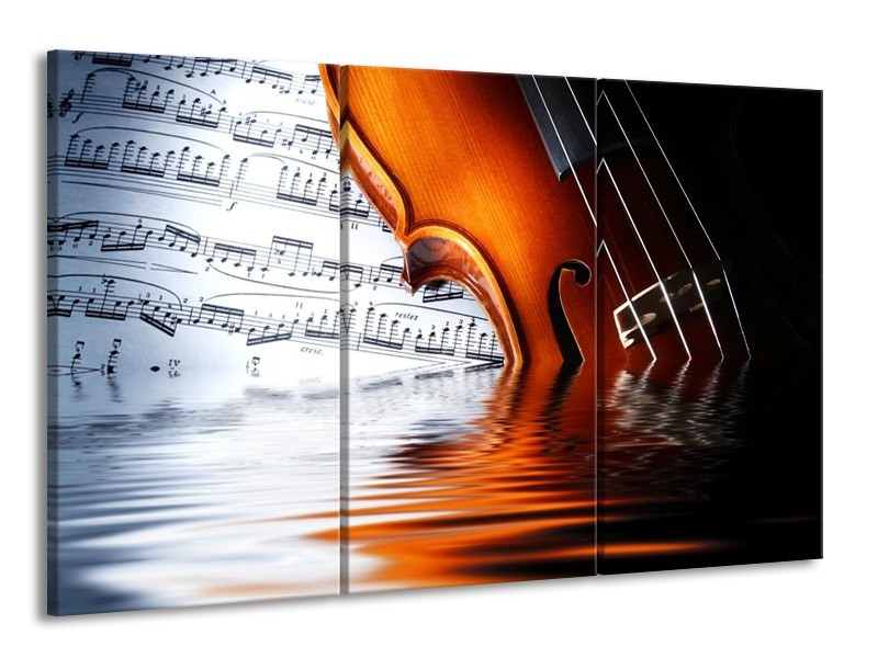 Glas schilderij Instrument | Wit, Bruin, Zwart | 165x100cm 3Luik