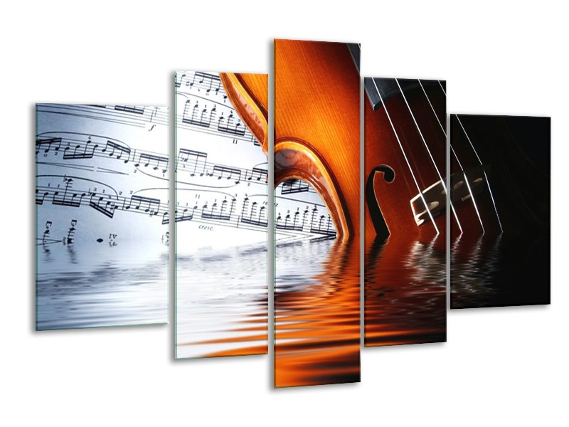 Glas schilderij Instrument | Wit, Bruin, Zwart | 170x100cm 5Luik