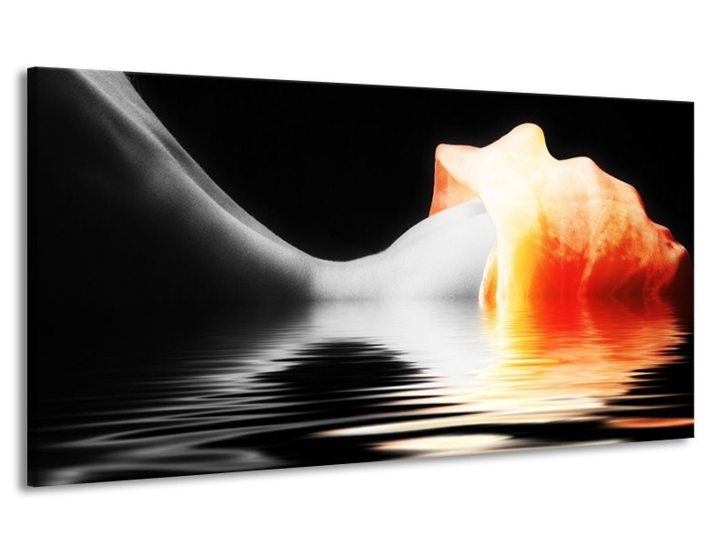 Canvas schilderij Lichaam | Oranje, Wit, Zwart | 170x90cm 1Luik