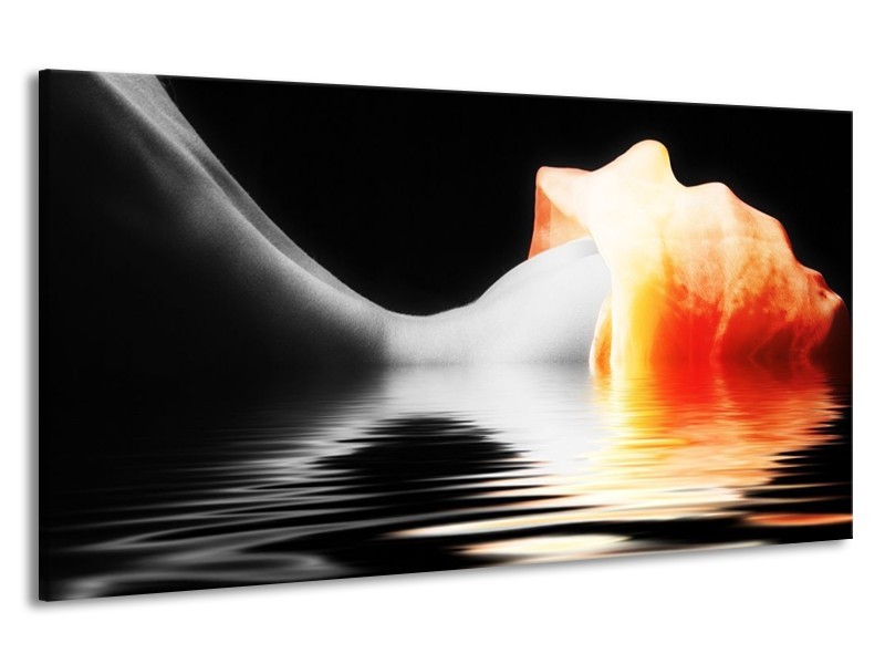 Canvas schilderij Lichaam | Oranje, Wit, Zwart | 190x100cm 1Luik