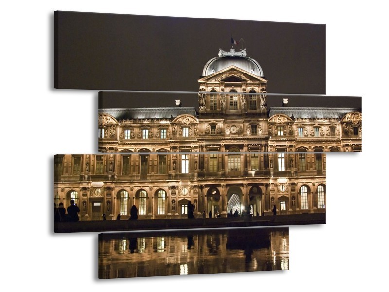 Glas schilderij Centrum | Bruin, Wit | 115x85cm 4Luik