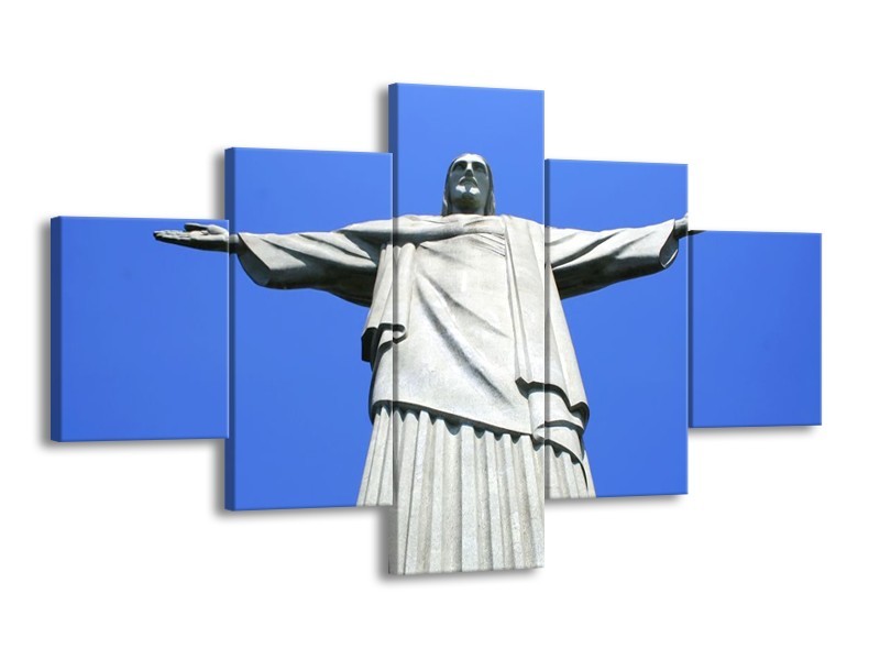 Canvas schilderij Brazilie | Blauw, Grijs | 125x70cm 5Luik