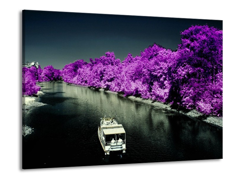 Canvas schilderij Boot | Paars, Zwart, Grijs | 100x70cm 1Luik
