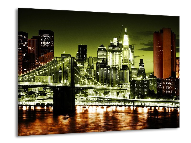 Glas schilderij Brug | Groen, Bruin, Zwart | 100x70cm 1Luik