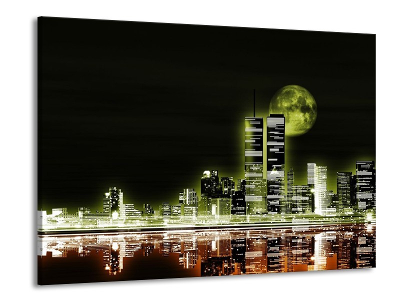 Canvas schilderij Nacht | Groen, Bruin, Zwart | 100x70cm 1Luik