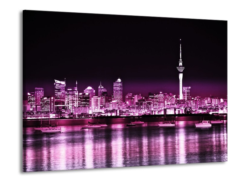 Canvas schilderij Modern | Paars, Zwart | 100x70cm 1Luik