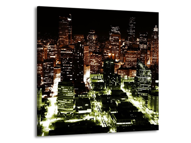 Glas schilderij Nacht | Bruin, Groen, Zwart | 50x50cm 1Luik