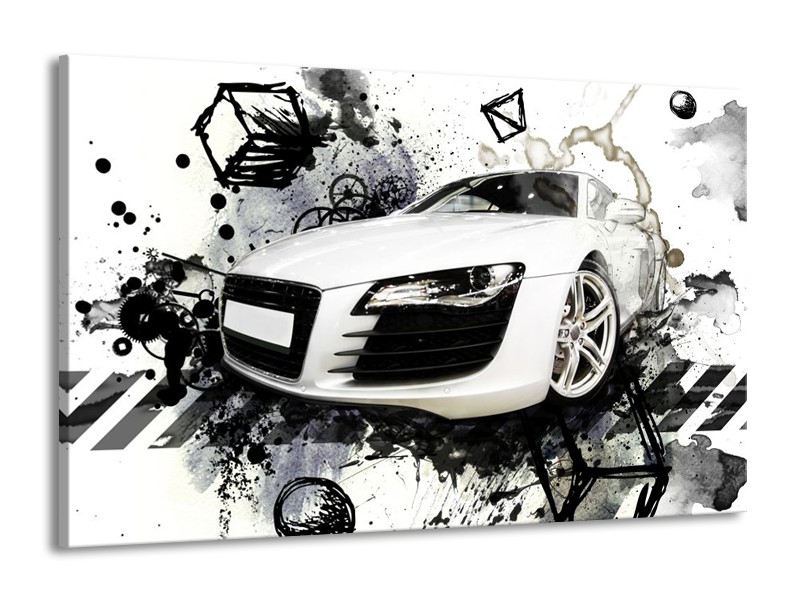 Glas schilderij Audi | Wit, Zwart, Grijs | 140x90cm 1Luik