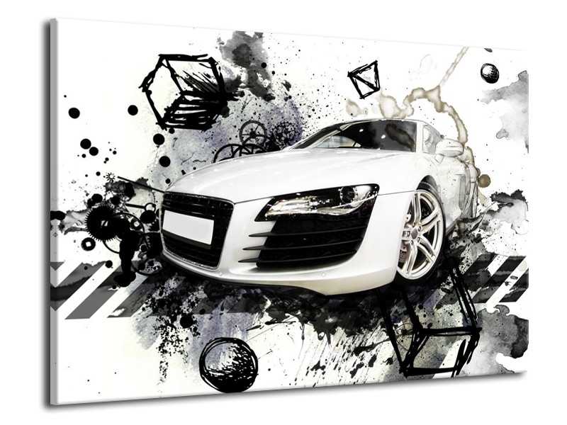 Glas schilderij Audi | Wit, Zwart, Grijs | 70x50cm 1Luik