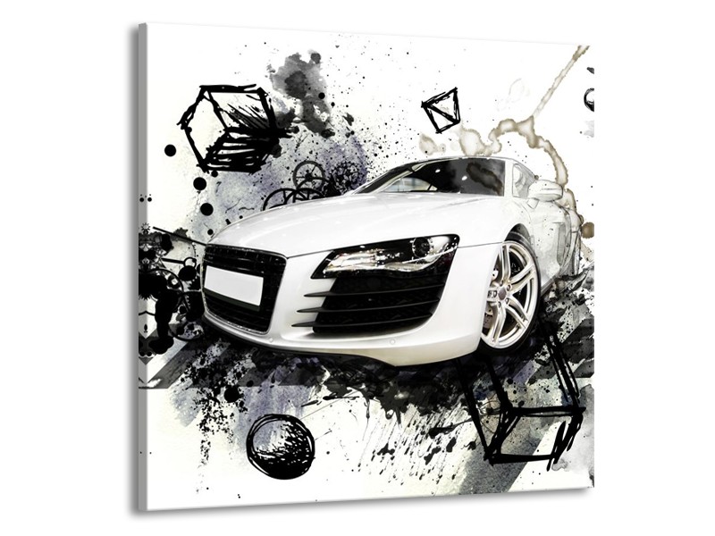 Glas schilderij Audi | Wit, Zwart, Grijs | 70x70cm 1Luik