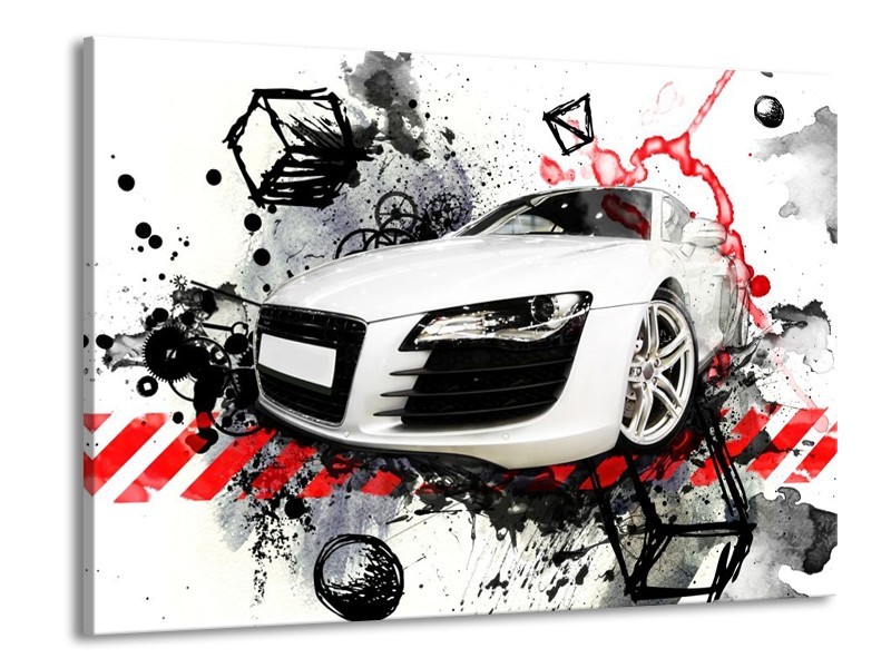 Glas schilderij Audi | Rood, Zwart, Wit | 100x70cm 1Luik