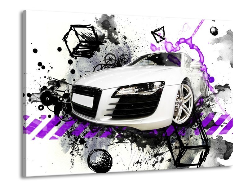 Glas schilderij Audi | Paars, Zwart, Wit | 100x70cm 1Luik