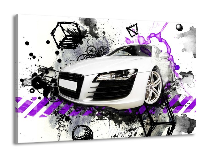 Glas schilderij Audi | Paars, Zwart, Wit | 140x90cm 1Luik