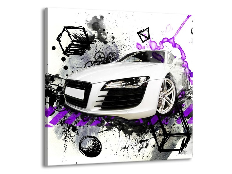 Glas schilderij Audi | Paars, Zwart, Wit | 50x50cm 1Luik