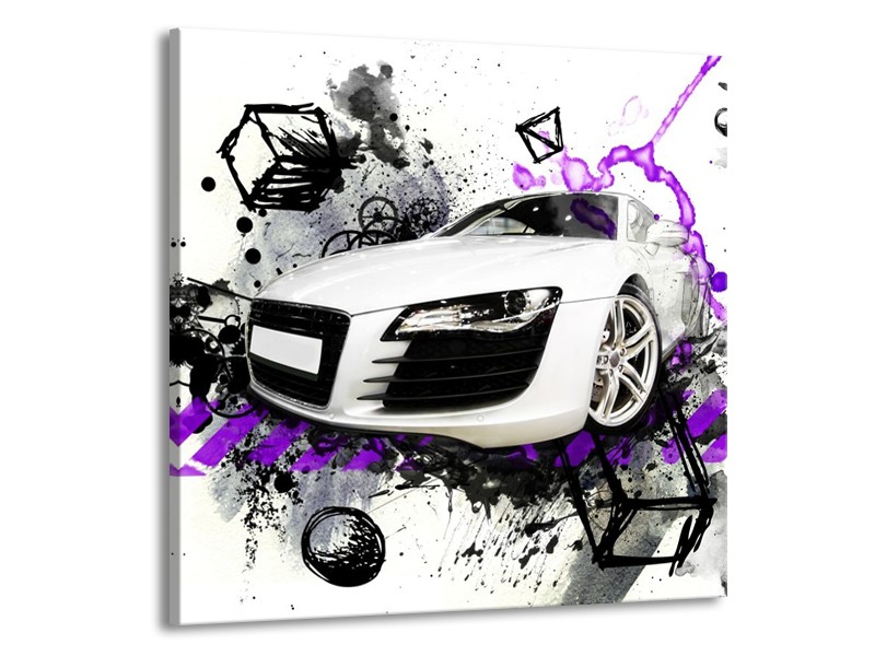 Glas schilderij Audi | Paars, Zwart, Wit | 70x70cm 1Luik