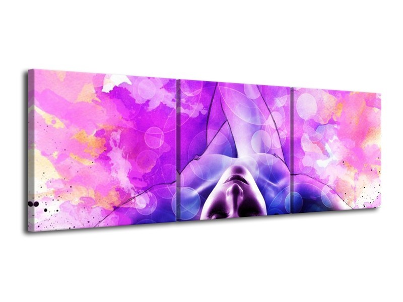 Canvas schilderij Lichaam | Paars, Wit | 120x40cm 3Luik