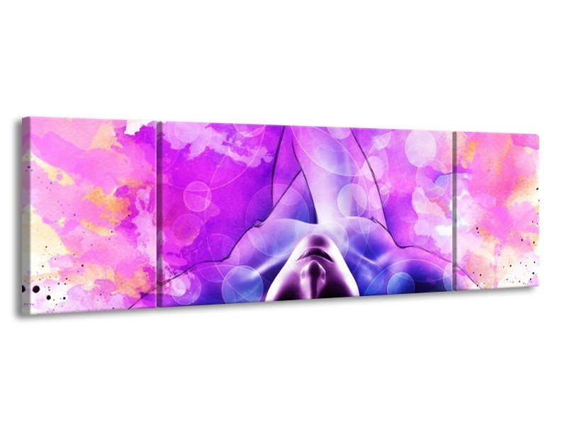 Glas schilderij Lichaam | Paars, Wit | 170x50cm 3Luik