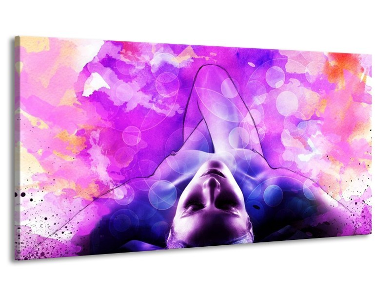Canvas schilderij Lichaam | Paars, Wit | 170x90cm 1Luik