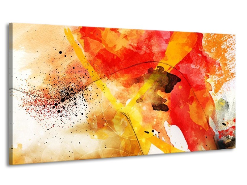 Canvas schilderij Abstract | Rood, Geel, Wit | 170x90cm 1Luik
