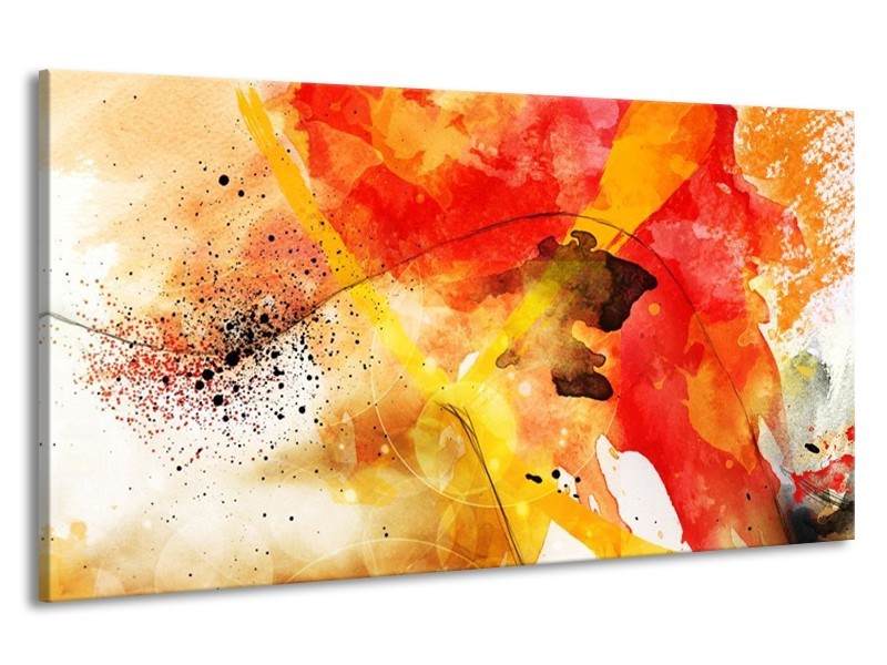 Canvas schilderij Abstract | Rood, Geel, Wit | 190x100cm 1Luik