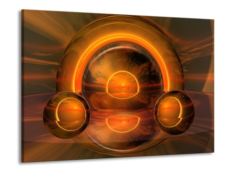 Canvas schilderij Abstract | Oranje, Bruin, Geel | 100x70cm 1Luik