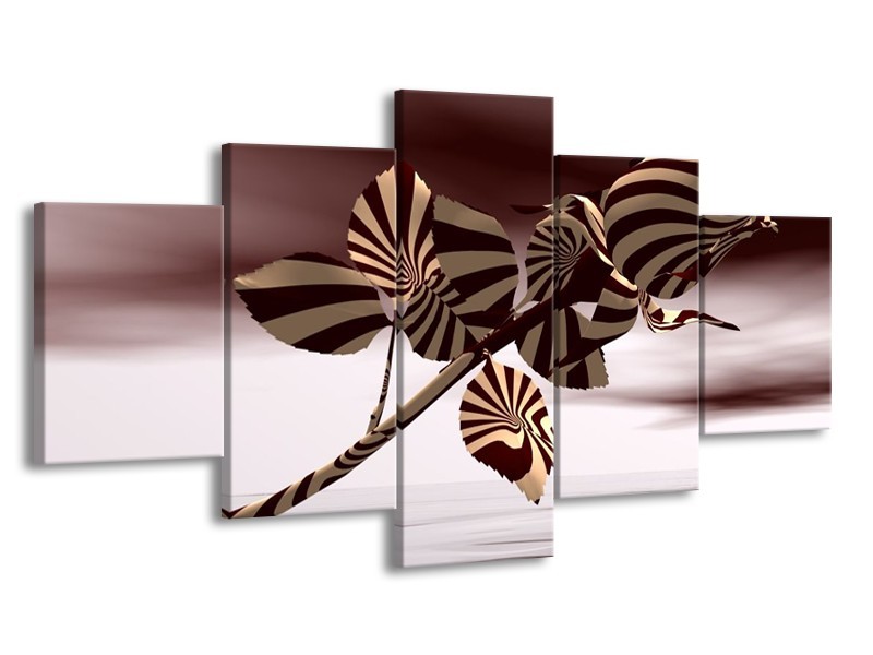 Glas schilderij Roos | Bruin, Wit, Grijs | 150x80cm 5Luik