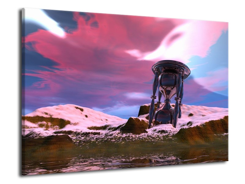 Glas schilderij Abstract | Paars, Blauw, Grijs | 70x50cm 1Luik