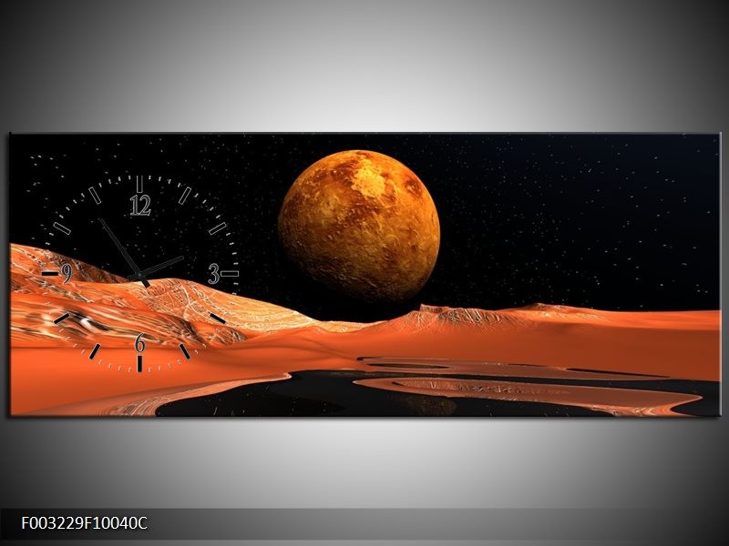 Klok schilderij Natuur | Rood, Zwart, Oranje | 100x40cm 1Luik