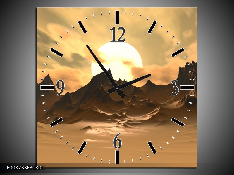 Klok schilderij Natuur | Wit, Bruin, Grijs | 30x30cm 1Luik