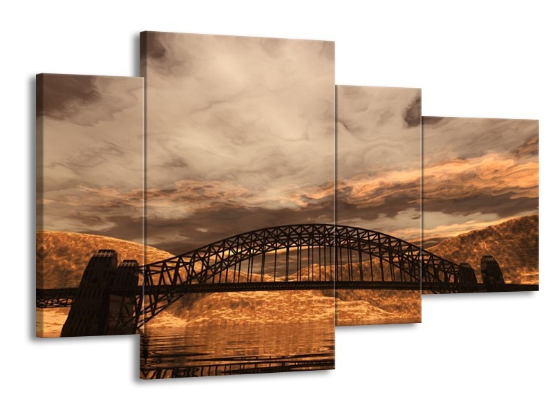 Glas schilderij Natuur | Bruin, Zwart, Grijs | 120x75cm 4Luik